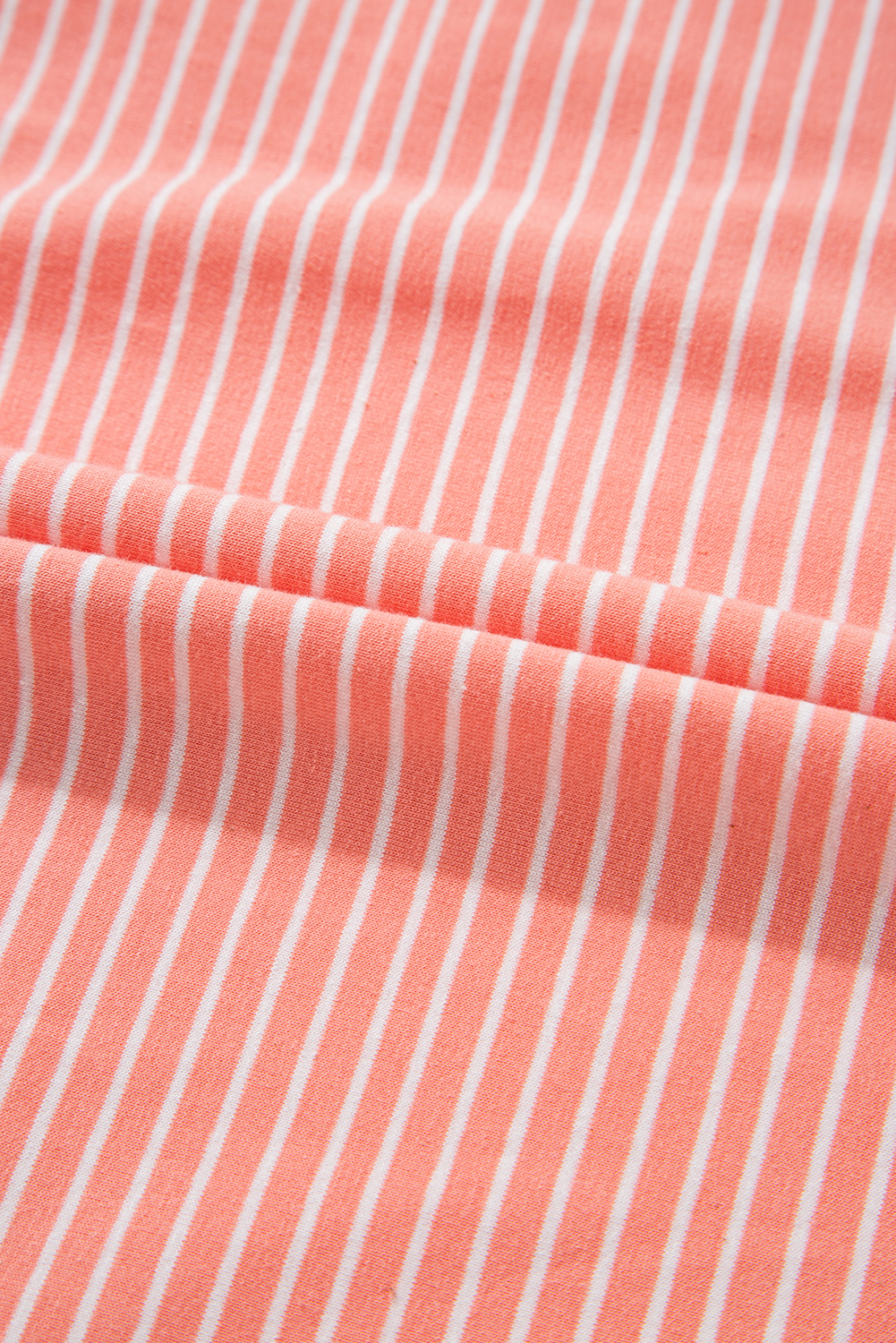 Plus Size Orange Stripe Loose Polo T Shirt and Shorts  2pcs Outfit