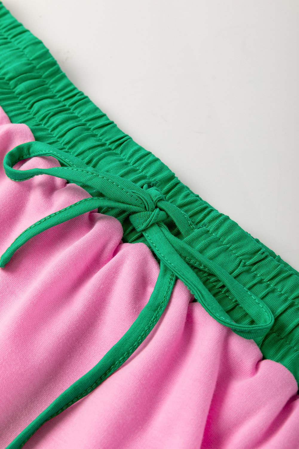 Plus Size Bonbon  Contrast Trim T Shirt and Skirt Two Piece Set