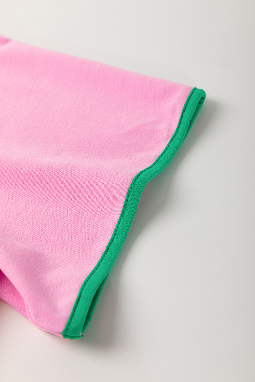 Plus Size Bonbon  Contrast Trim T Shirt and Skirt Two Piece Set