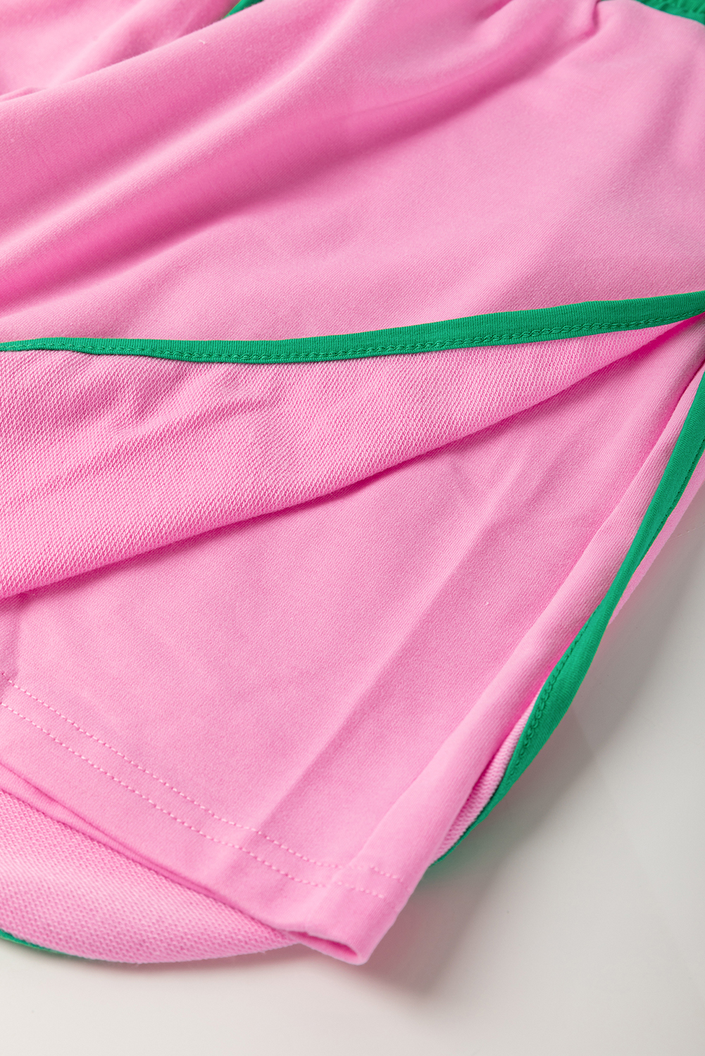 Plus Size Bonbon  Contrast Trim T Shirt and Skirt Two Piece Set