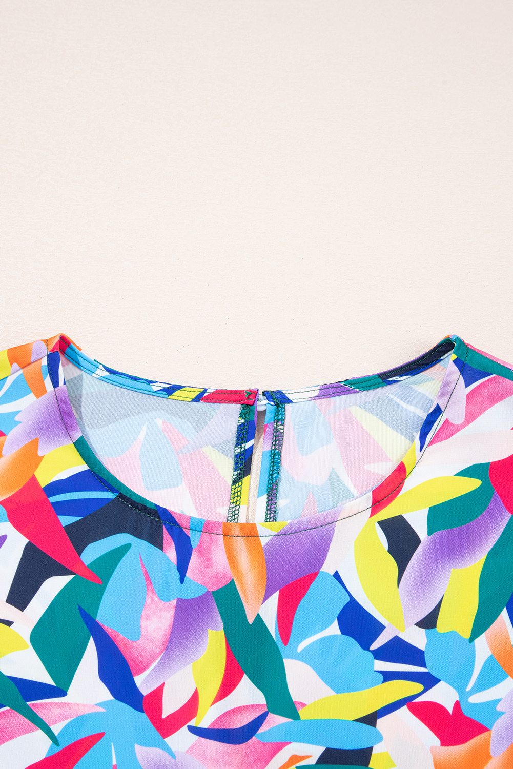 Plus Size Blue Geometric Print Ruffled Short Sleeve  Tiered Maxi Dress