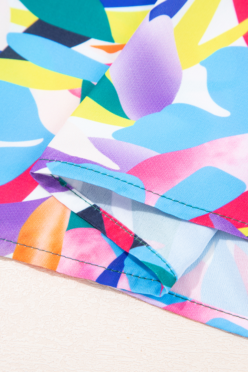 Plus Size Blue Geometric Print Ruffled Short Sleeve  Tiered Maxi Dress