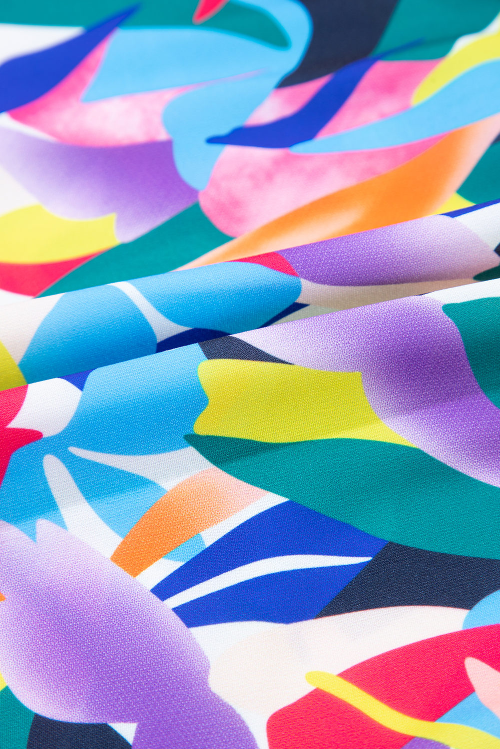 Plus Size Blue Geometric Print Ruffled Short Sleeve  Tiered Maxi Dress