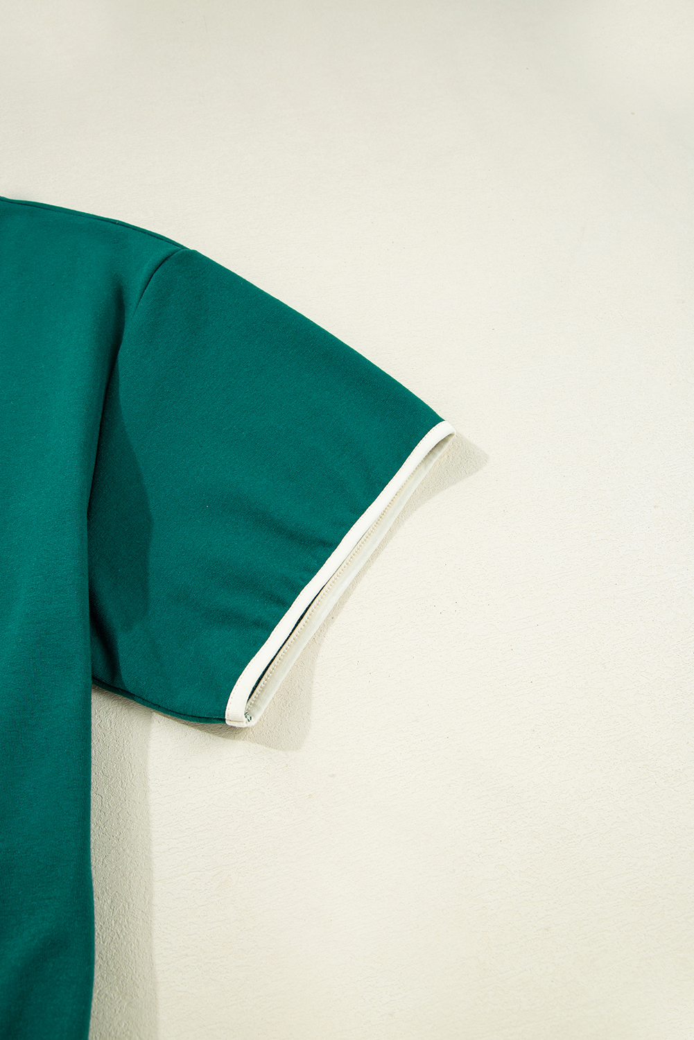 Plus Size Evergreen  Contrast Trim T Shirt and Skirt Two Piece Set