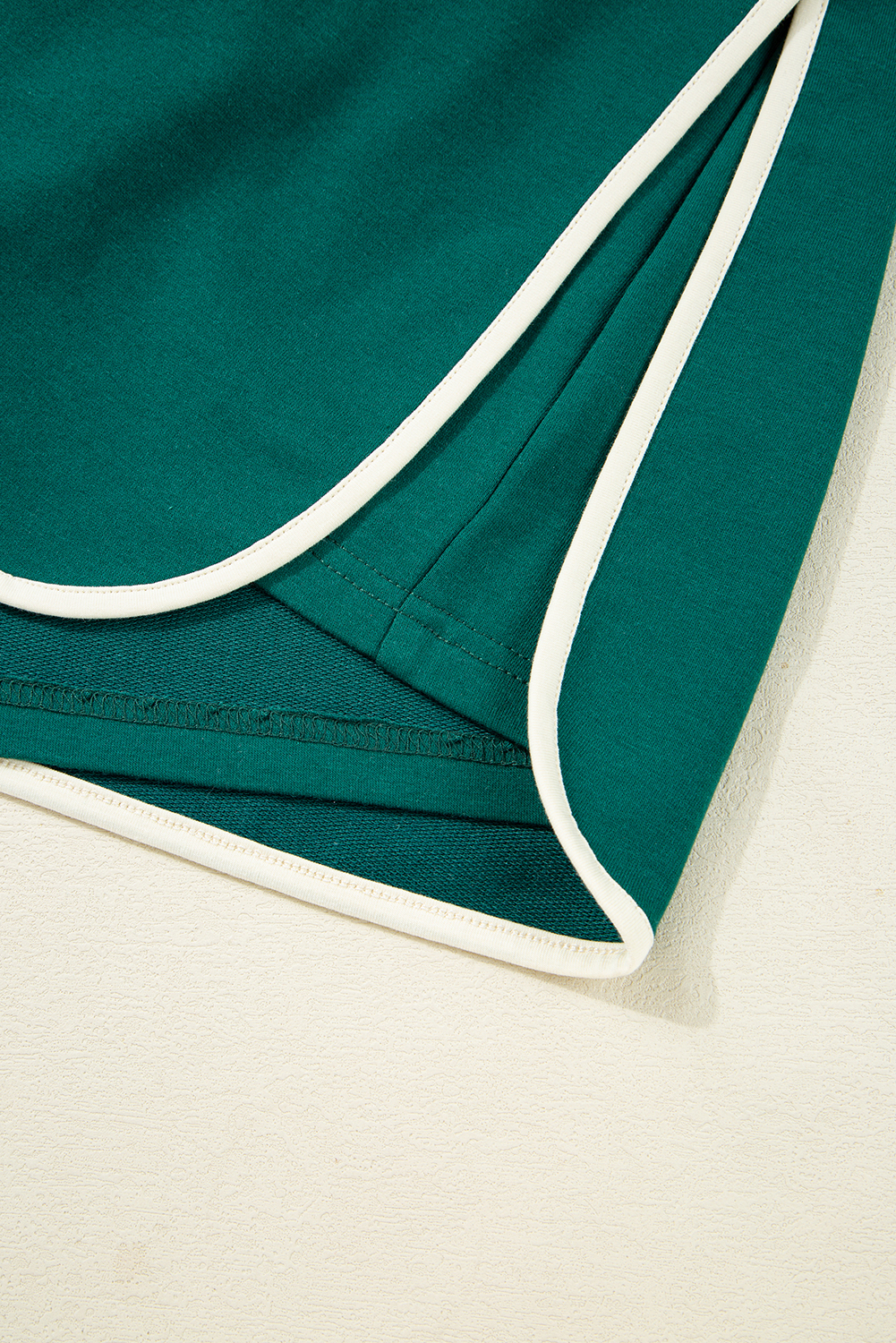 Plus Size Evergreen  Contrast Trim T Shirt and Skirt Two Piece Set