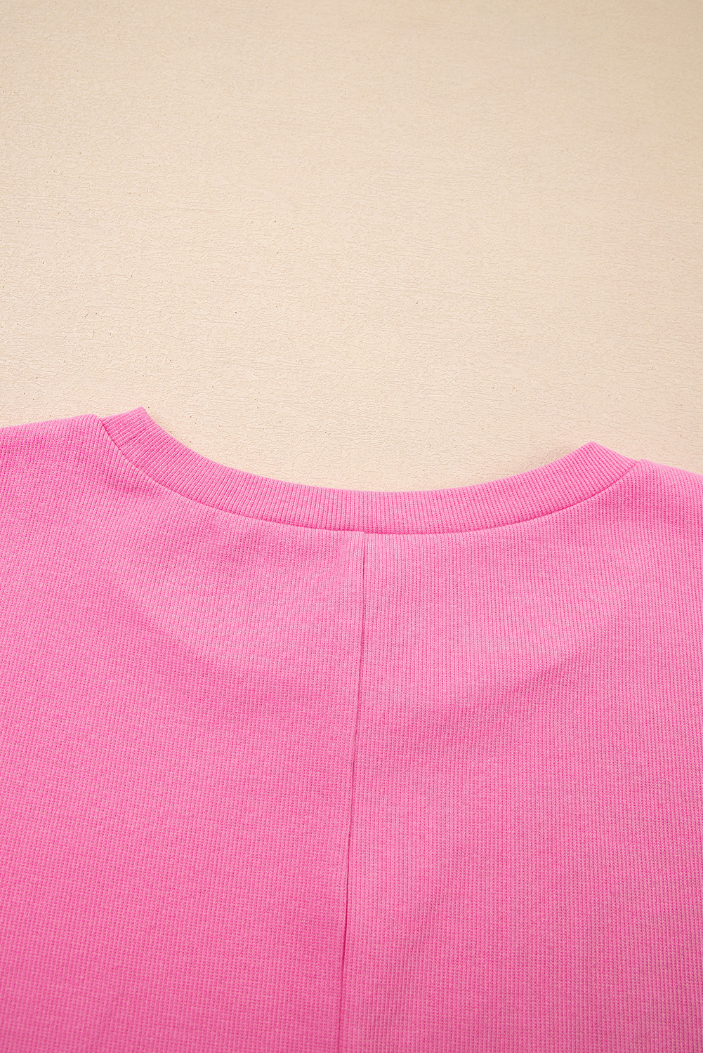 Plus Size Pink Ribbed Drop Shoulder Tee and Skort  Set