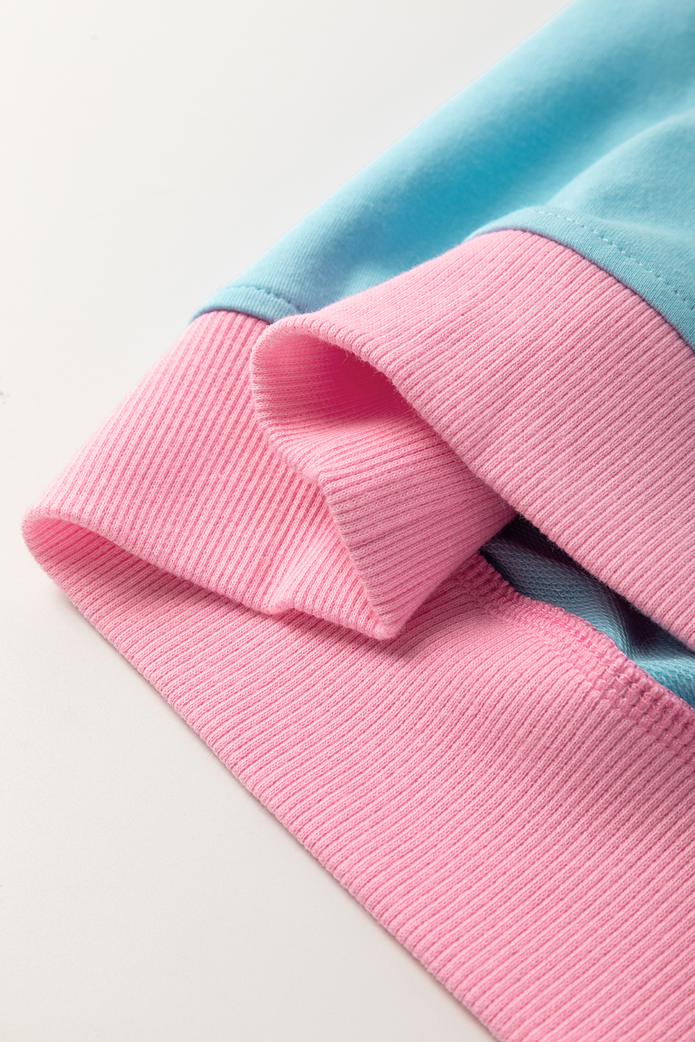 Plus Size Turquoise  Contrast Trim T Shirt and Skirt Two Piece Set