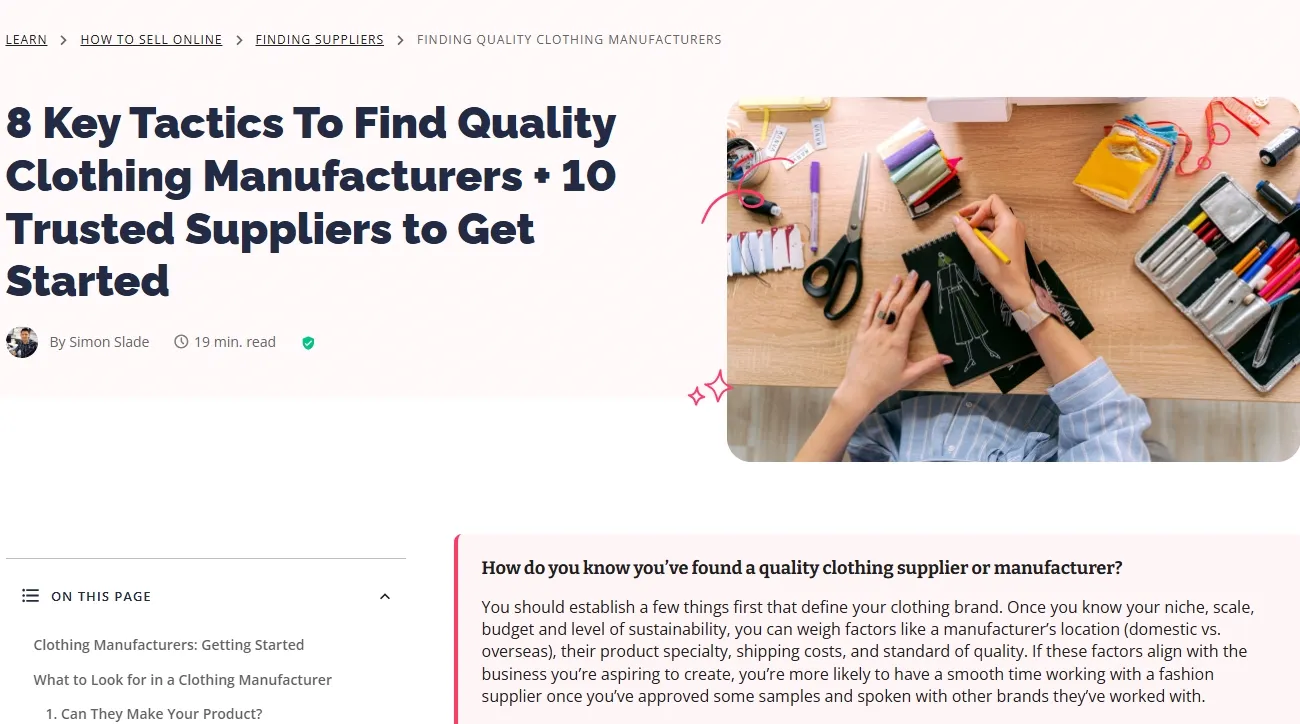 find quality clothing vendor