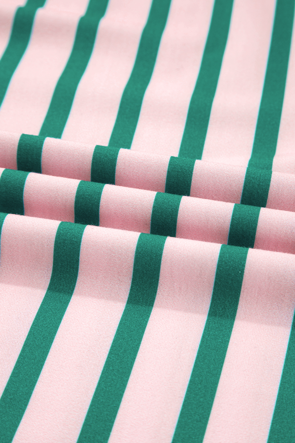 Plus Size Green Stripe Color Block Exposed Seam Side Slit  Sweatshirt