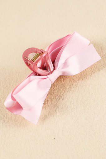 Pink Bow Decor Large Hair Claw Clip