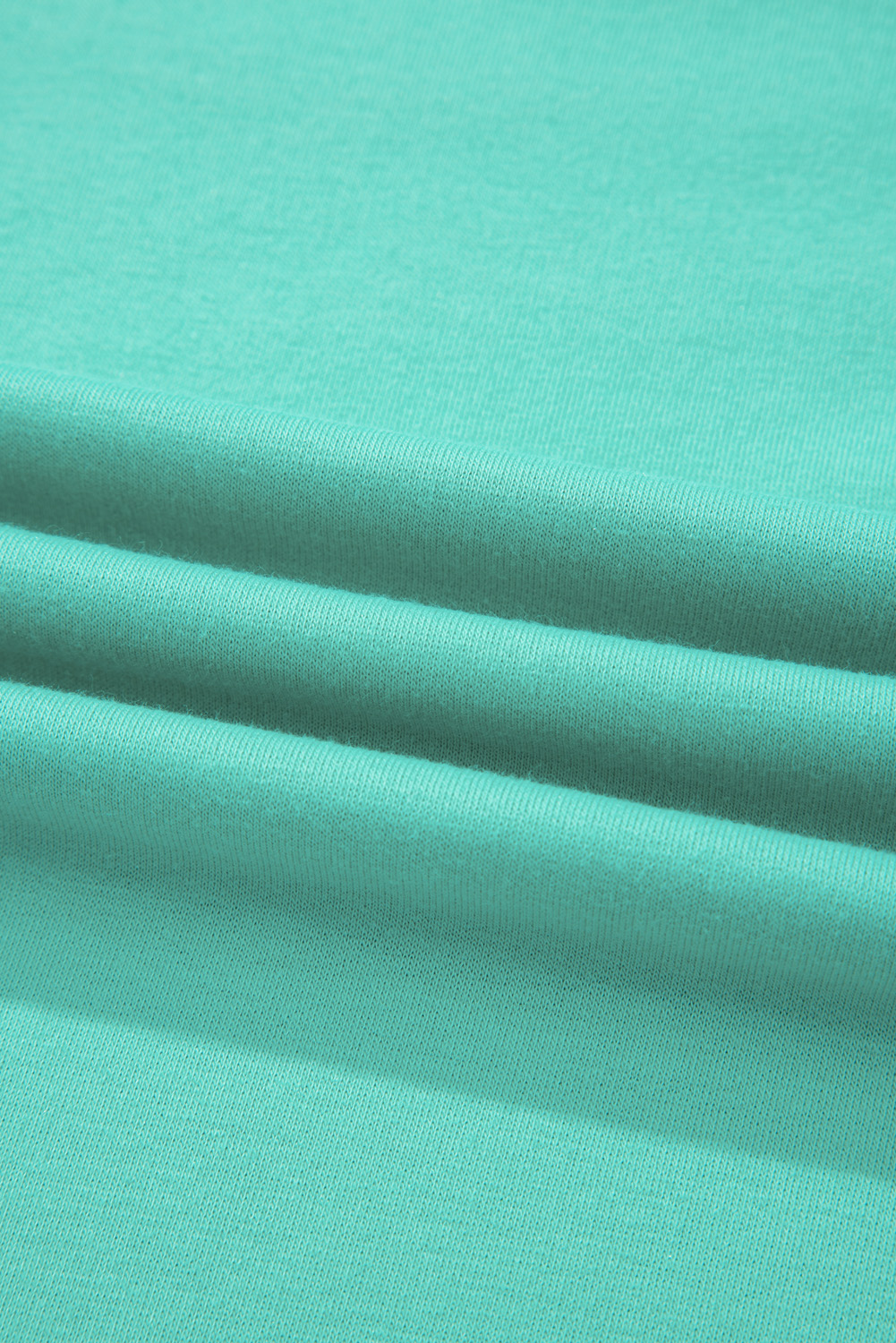 Plus Size Sea Green Drop Shoulder V Neck Pullover Top and Drawstring Short  Set