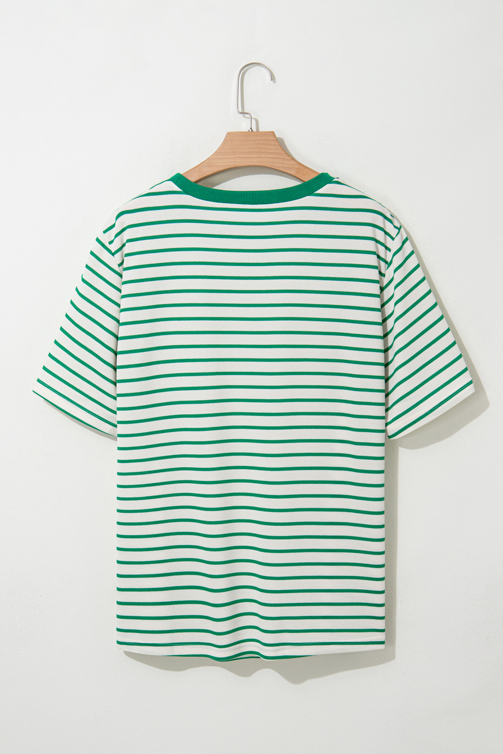 Plus Size Green Stripe  St Patricks Day Round Neck T Shirt