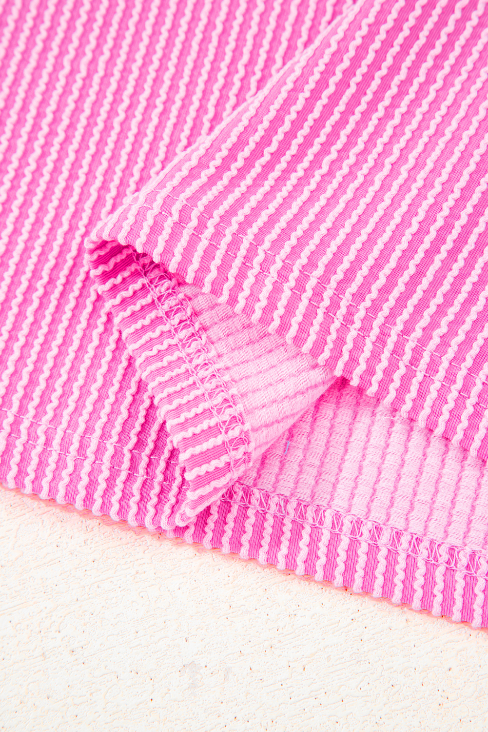 Plus Size Bonbon  Color Block Corded Knit Tee and Shorts Set