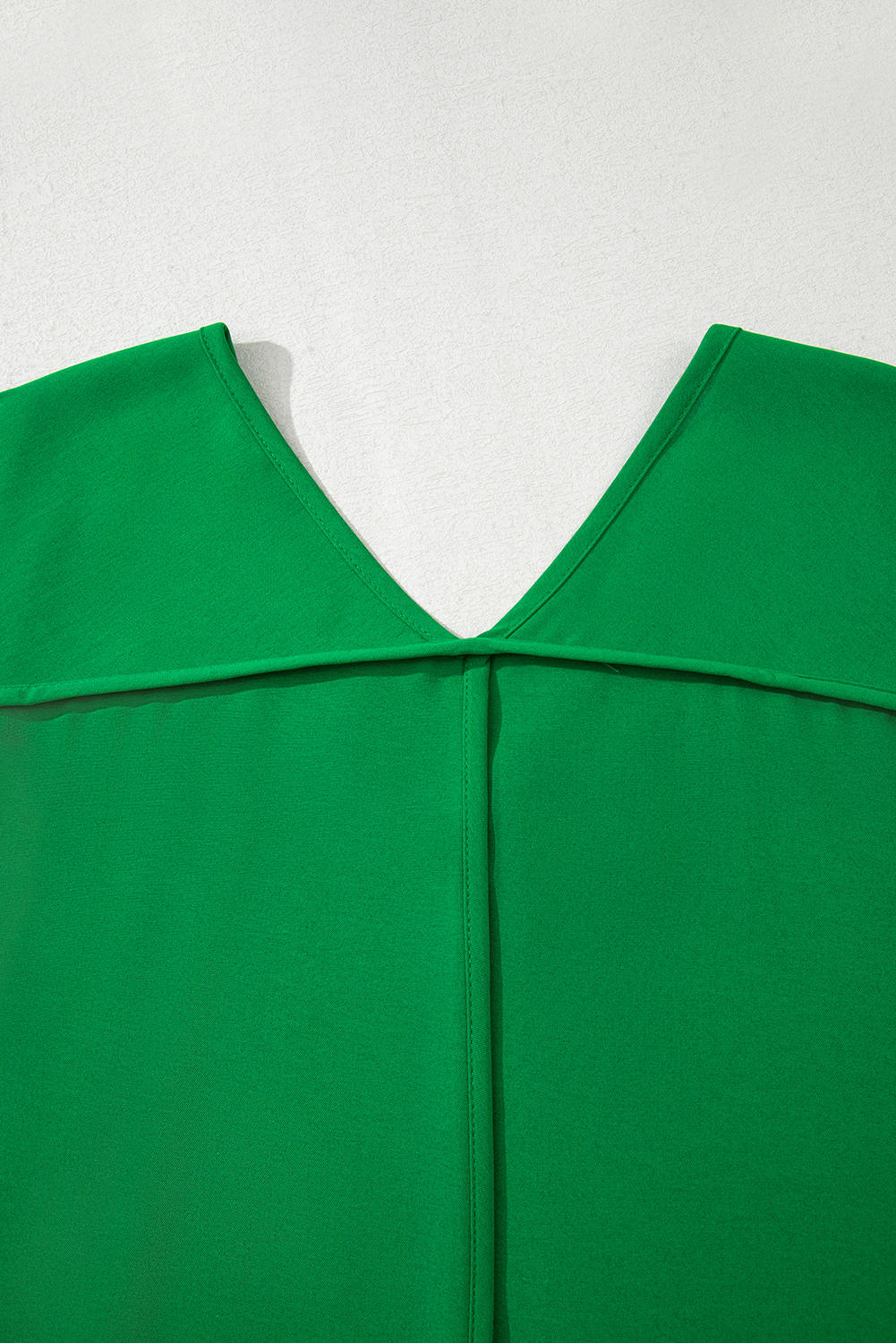 Plus Size Green Seamed Back High Low Hem V Neck Cuffed Sleeve  Tee