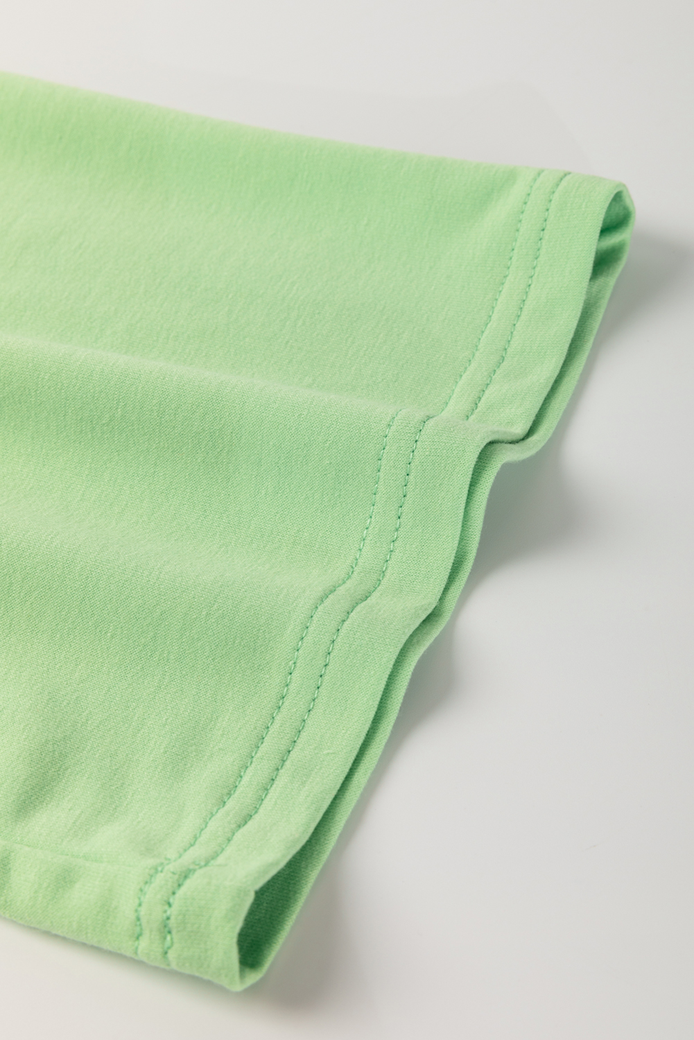 Plus Size Meadow Mist Green  V Neck Drop Shoulder Tee Loose Shorts 2pcs Outfit