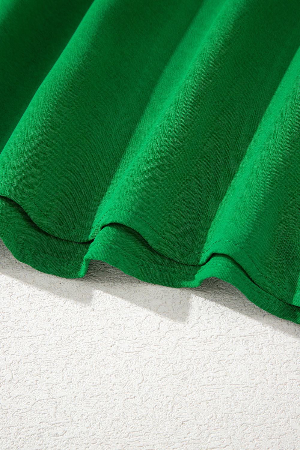 Plus Size Green Seamed Back High Low Hem V Neck Cuffed Sleeve  Tee