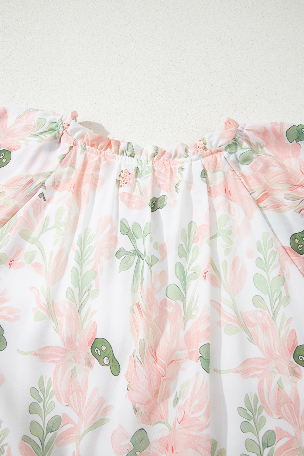 Plus Size Pink  Floral Print Striped Detail Short Summer Dress