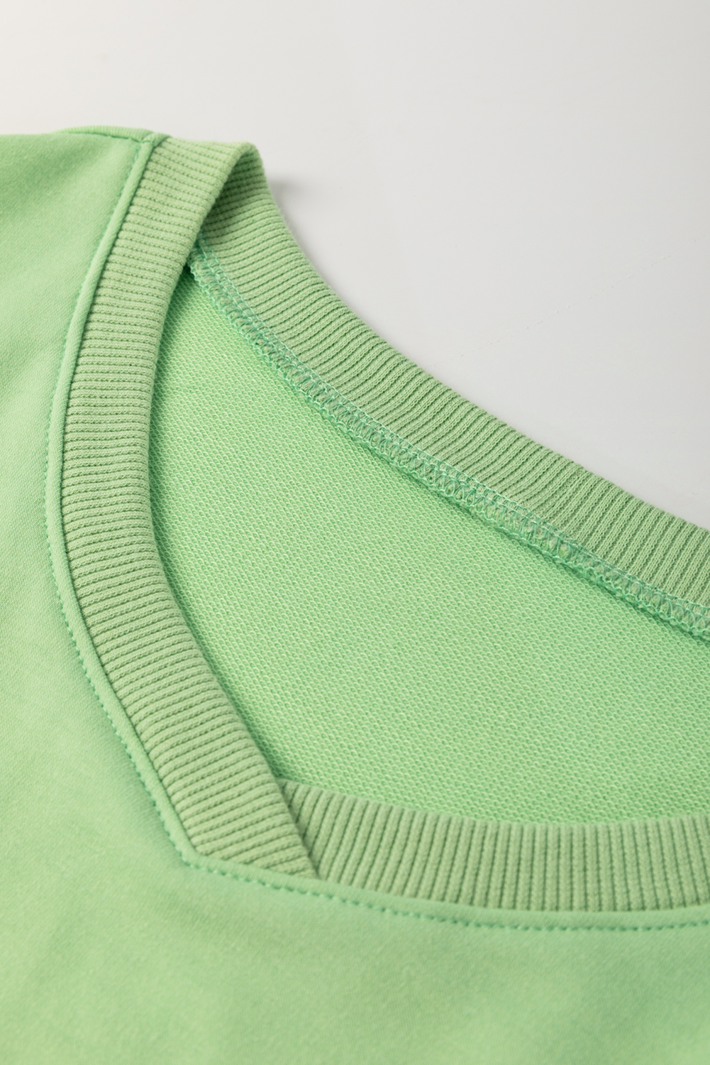 Plus Size Meadow Mist Green  V Neck Drop Shoulder Tee Loose Shorts 2pcs Outfit