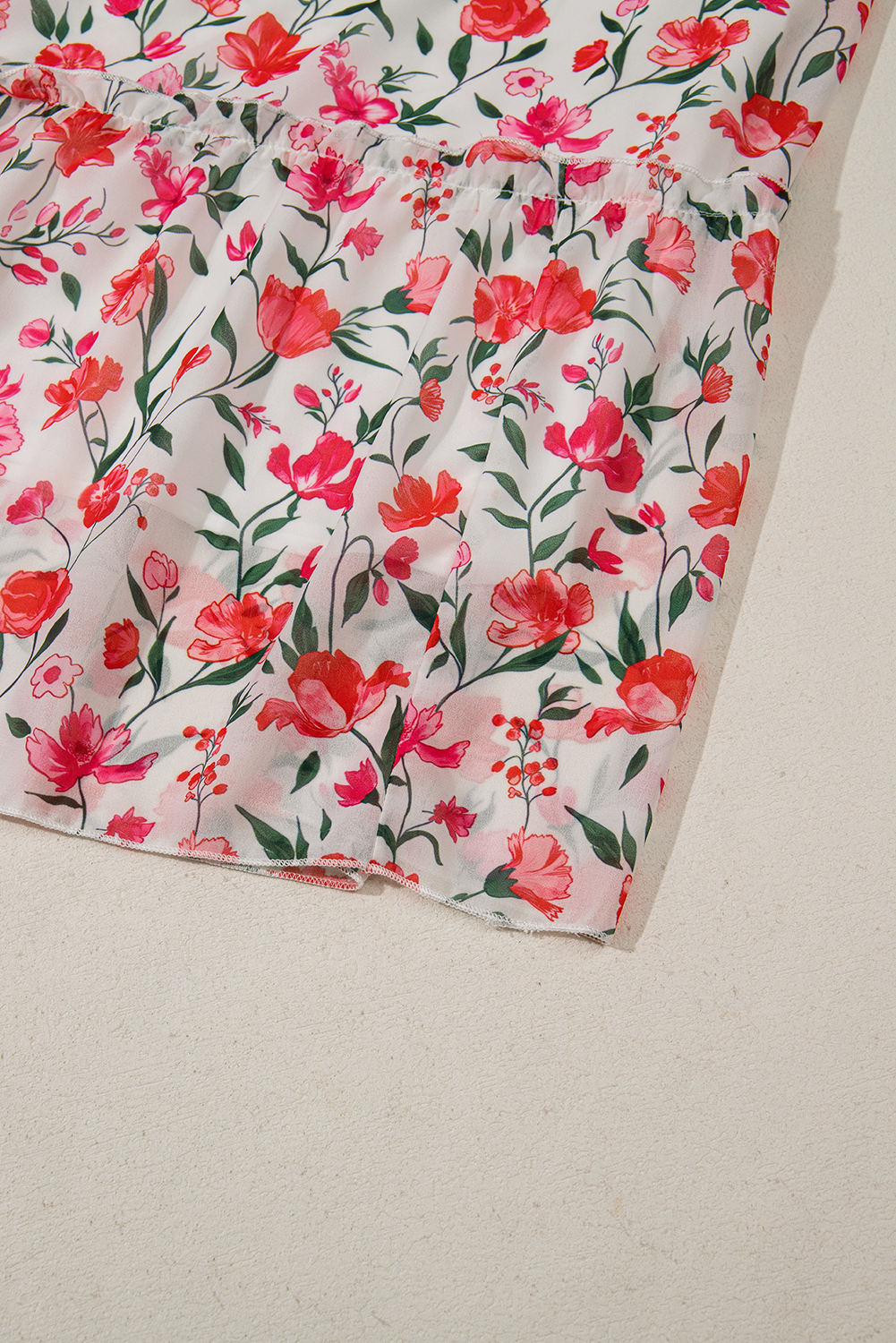 Plus Size Pink  Floral Square Neck Puff Sleeve Ruffle Maxi Dress