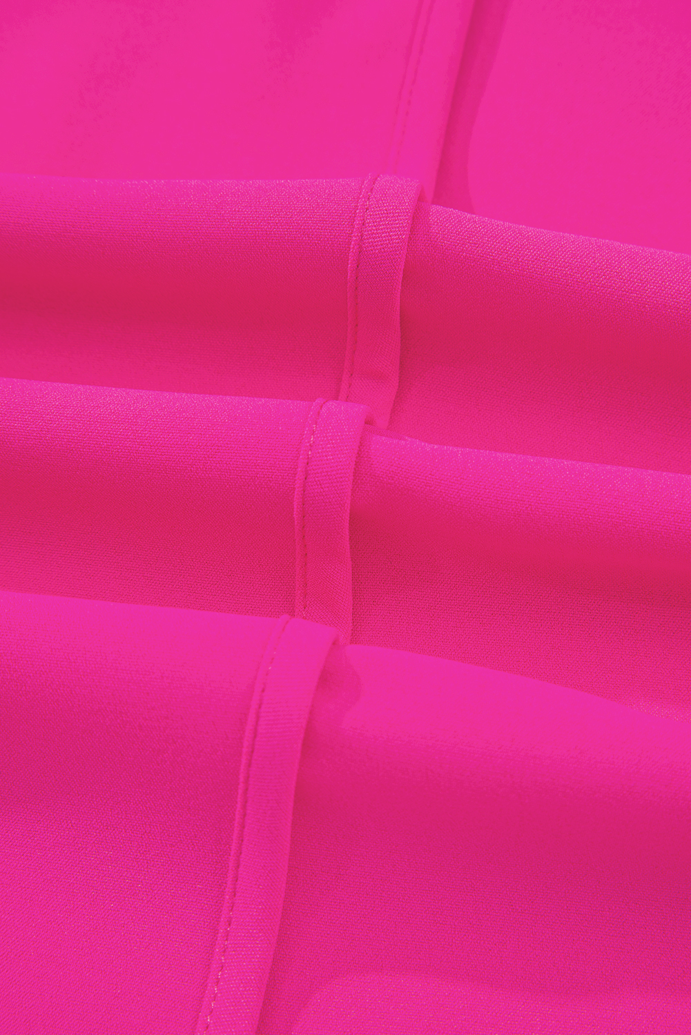 Plus Size Bright Pink Seamed Back High Low Hem V Neck Cuffed Sleeve  Tee