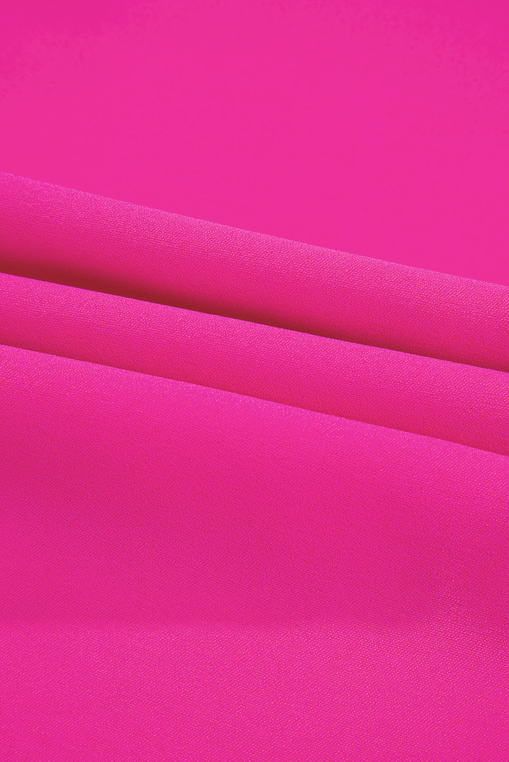 Plus Size Bright Pink Seamed Back High Low Hem V Neck Cuffed Sleeve  Tee