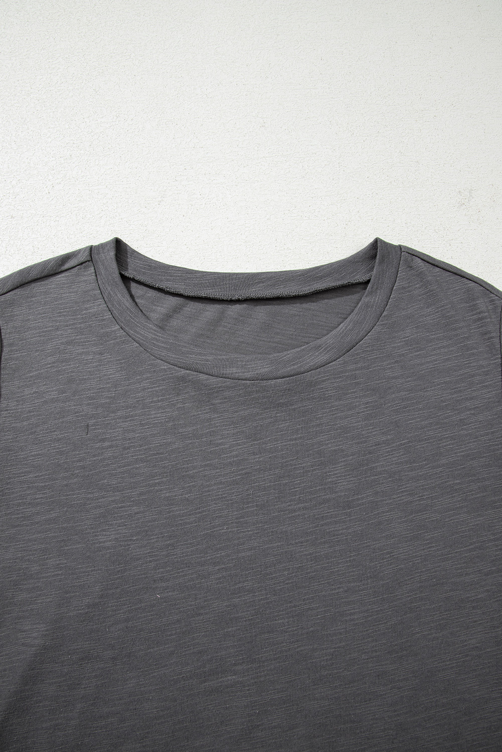 Plus Size Dark Grey Double Ruffled Short Sleeve  Top