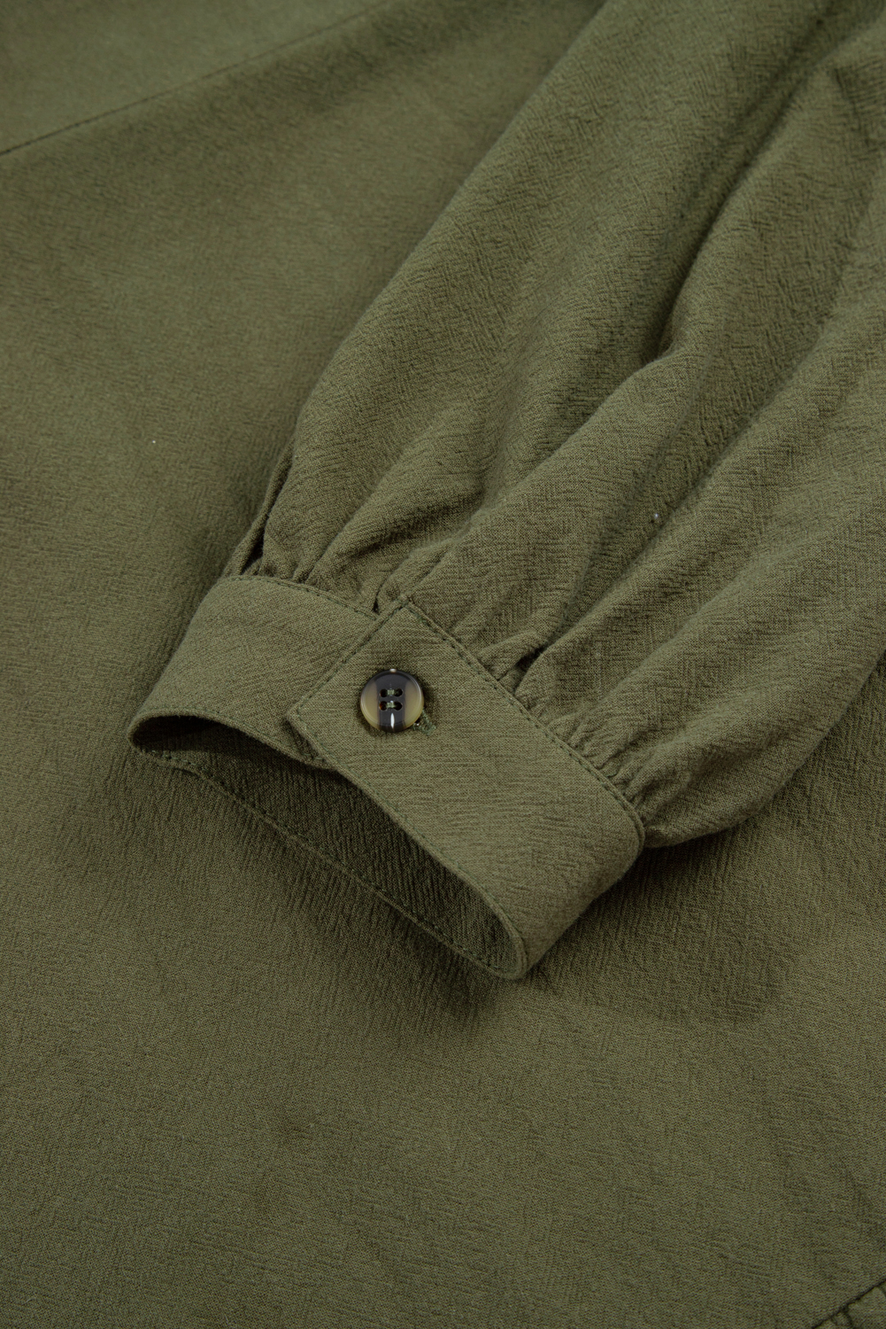 Plus Size Four Leaf Clover  Collar Half Button Long Sleeve Ruffle Hem Mini Dress