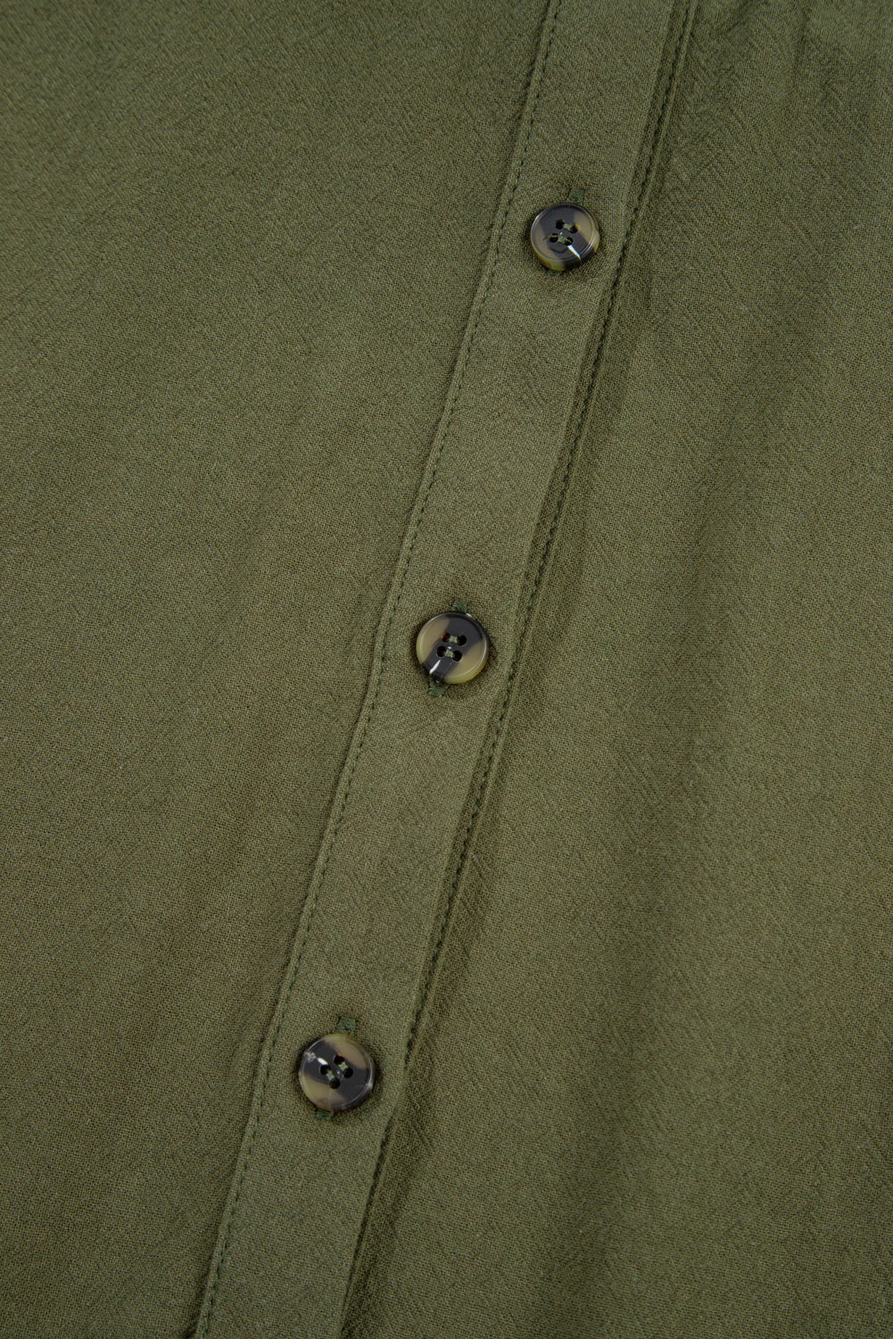 Plus Size Four Leaf Clover  Collar Half Button Long Sleeve Ruffle Hem Mini Dress