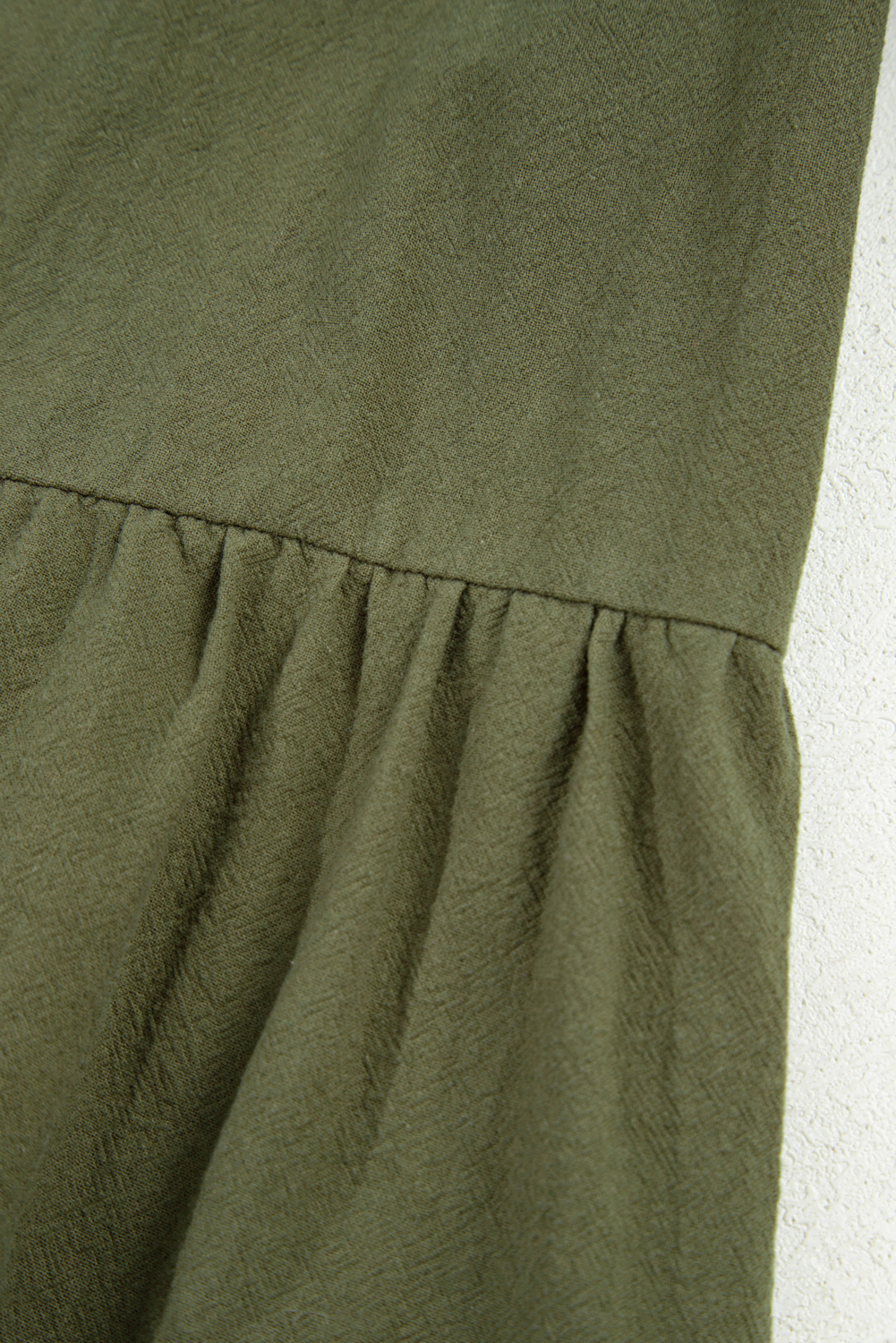 Plus Size Four Leaf Clover  Collar Half Button Long Sleeve Ruffle Hem Mini Dress