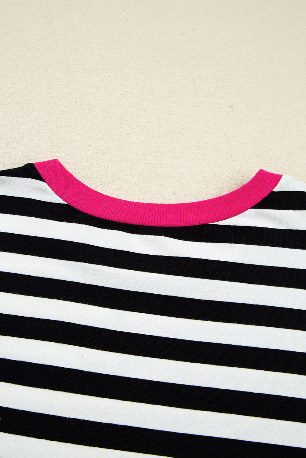 Plus Size Black Stripe Color Block Edge Pullover and Shorts  Set