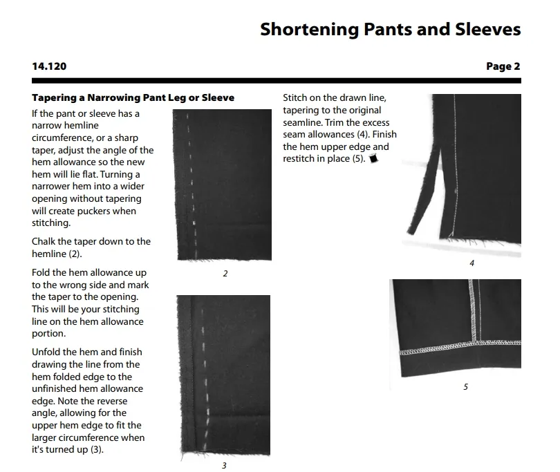 Shortening or hemming your sleeves