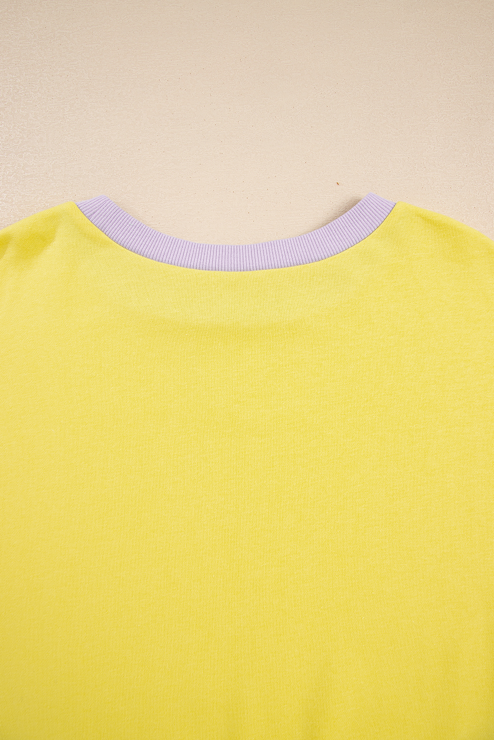 Plus Size Yellow Striped Color Block Patchwork Crewneck  Pullover Sweatshirt