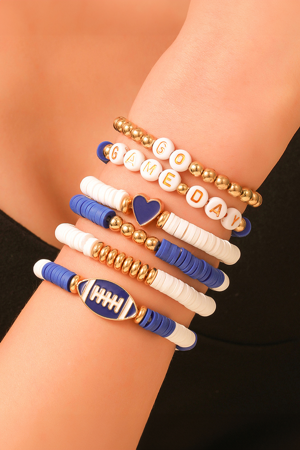 Dark Blue GAME DAY Multilayer Beading Bracelet