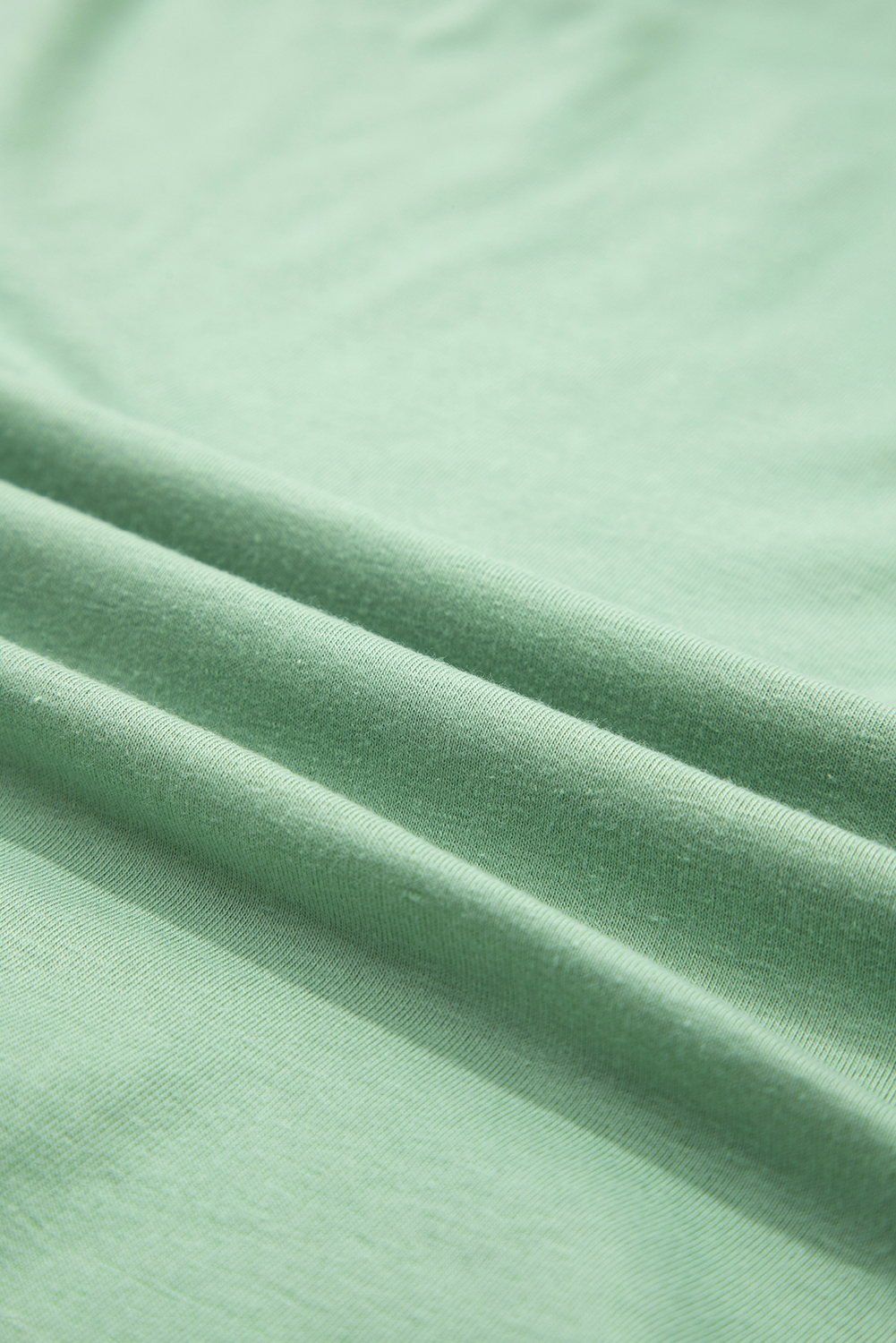 Plus Size Grass Green Flower Applique Mineral Wash  Top