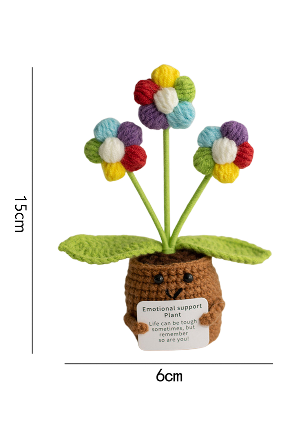 Coffee Handmade Crochet Flower Pot Emotional Support Decoration with Organic Size Variations