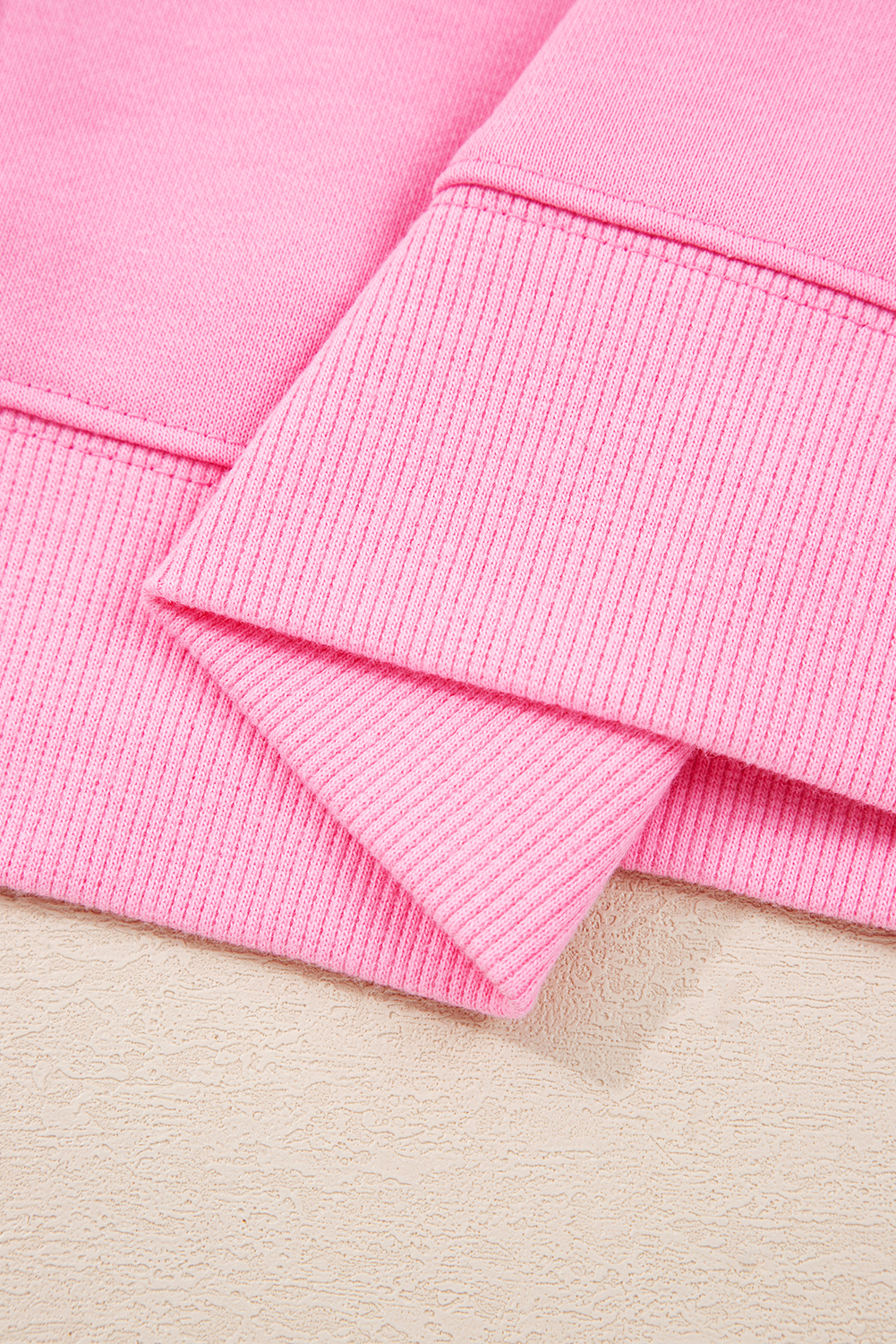 Plus Size Pink Big Bow Lace Embroidered Dolman Sleeve Slit  Sweatshirt