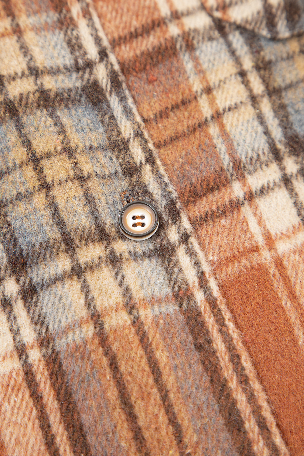 Plus Size Brown Plaid Print Flap Pocket Buttoned  Shacket