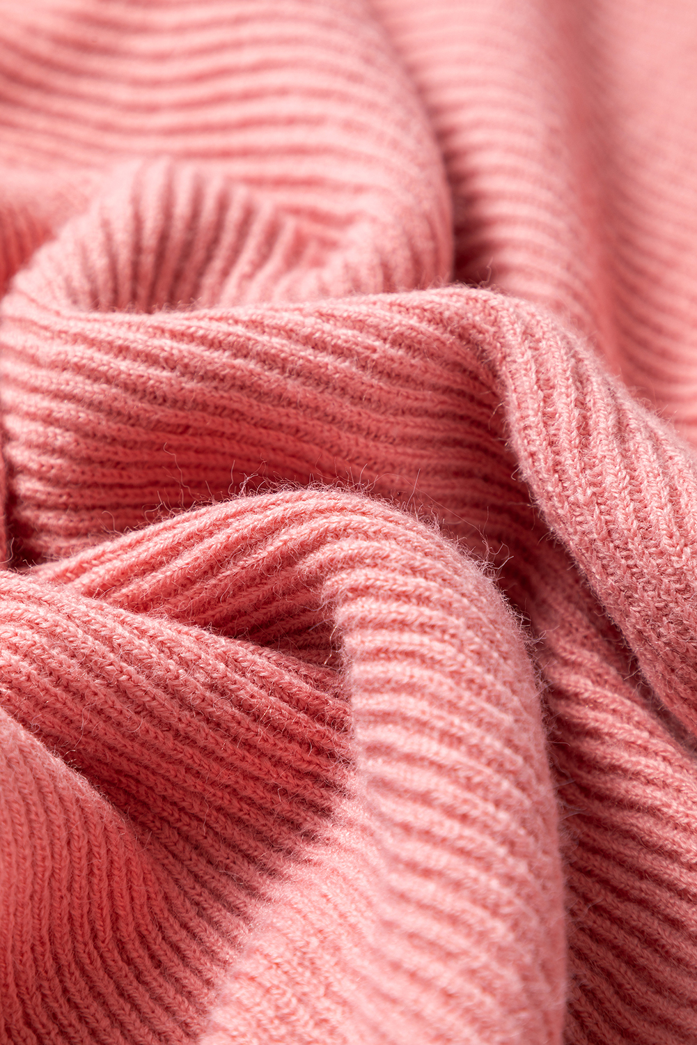 Plus Size Light Pink Ribbed Knit Half Sleeve  Poncho Style Sweater