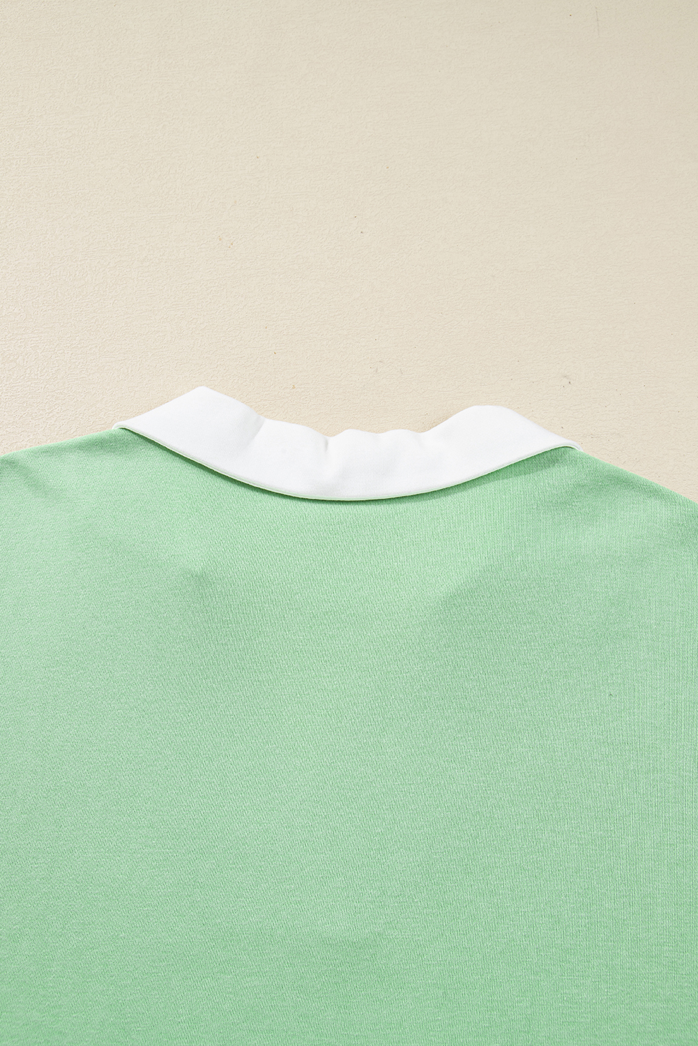 Plus Size Moonlight Jade Color Block Striped Patchwork Collar V Neck  Sweatshirt