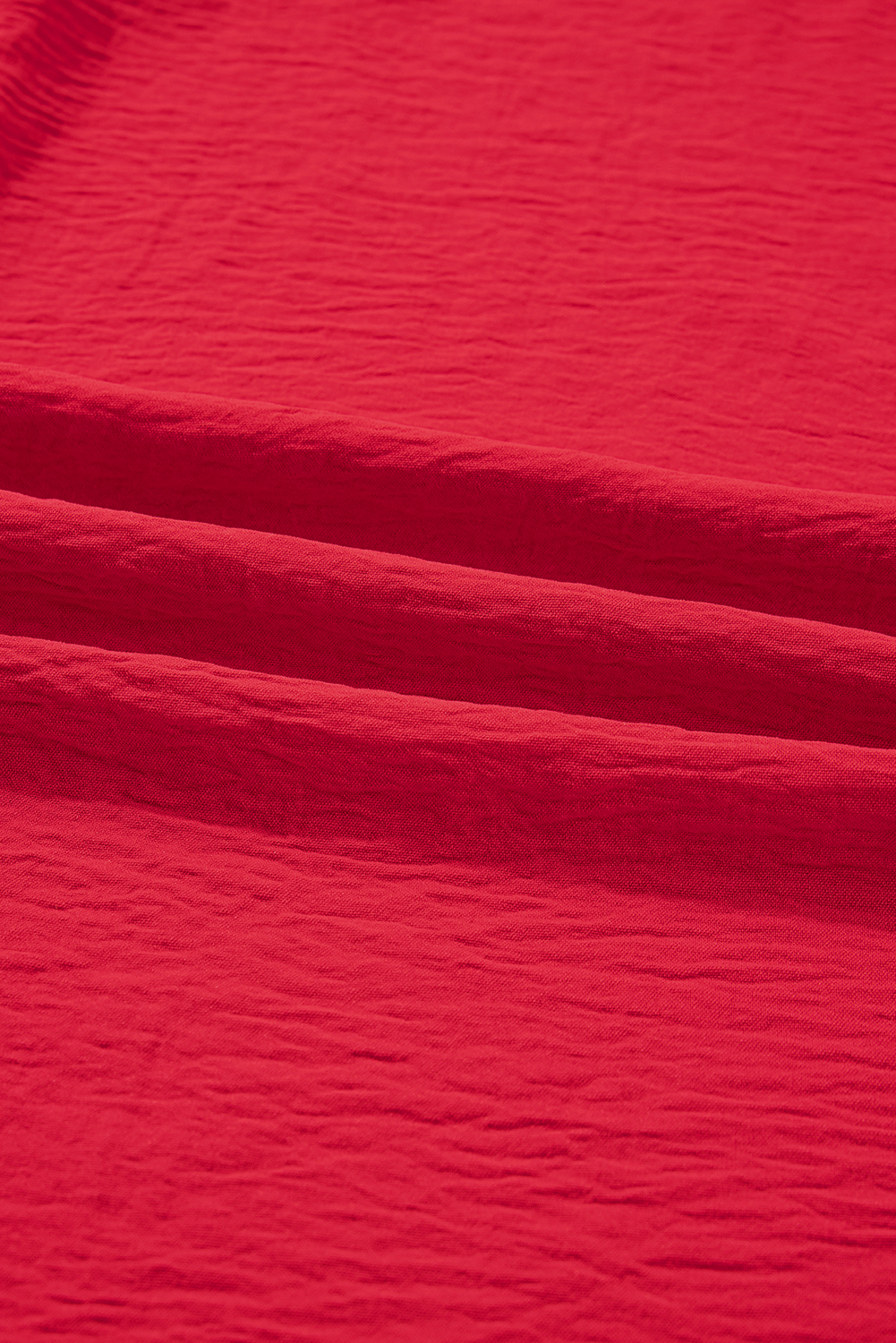 Plus Size Fiery Red  Smocked Cuff Dolman Oversized Tunic Blouse