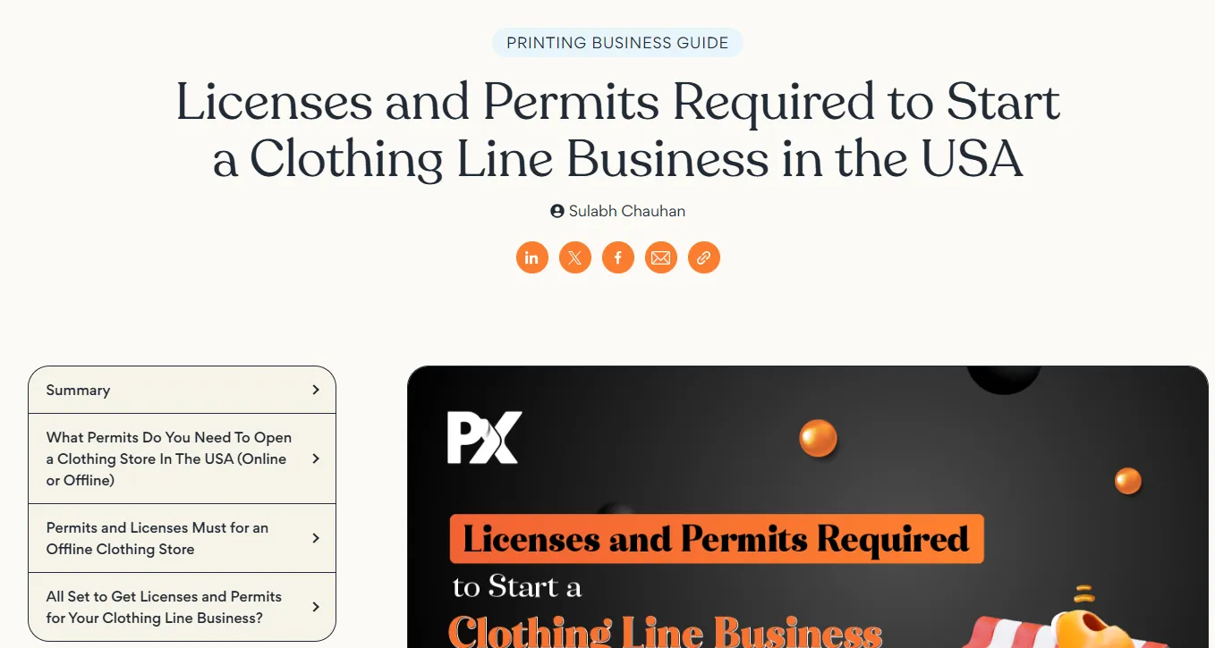 American Clothing Store Business License