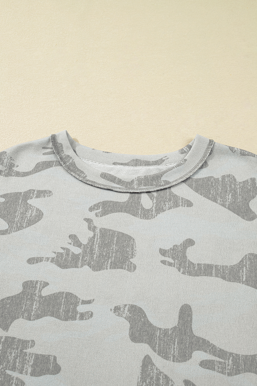 Plus Size Multicolour Camouflage Print  Round Neck  Sweatshirt