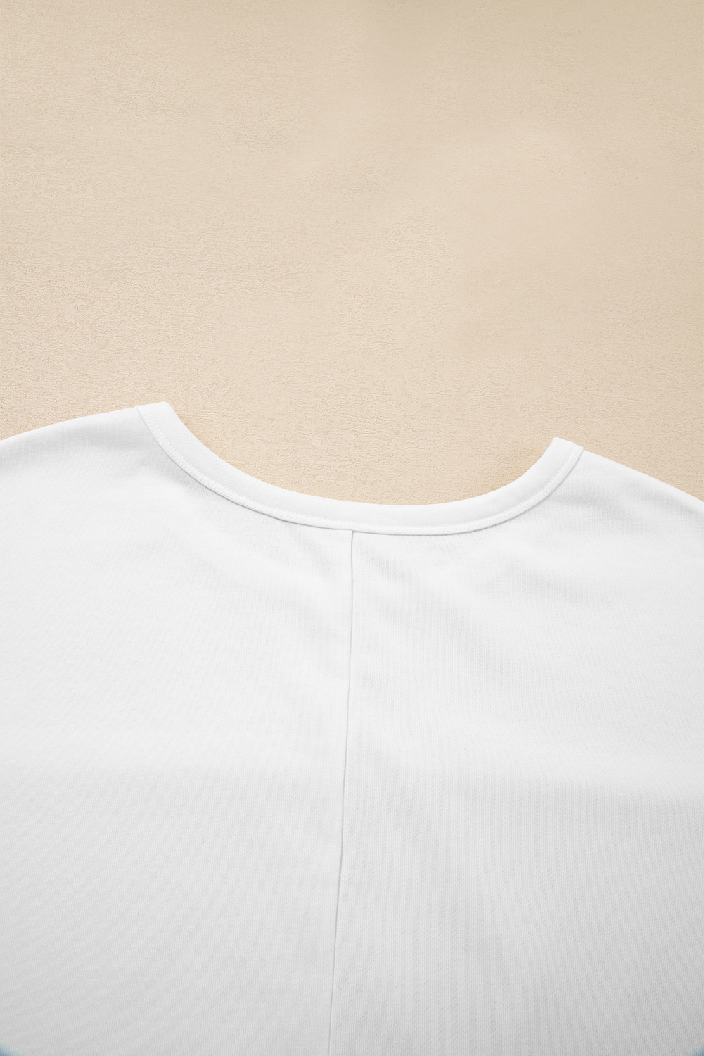 Plus Size White Textured Raw Seam  Pullover Top and Drawstring Pants Set