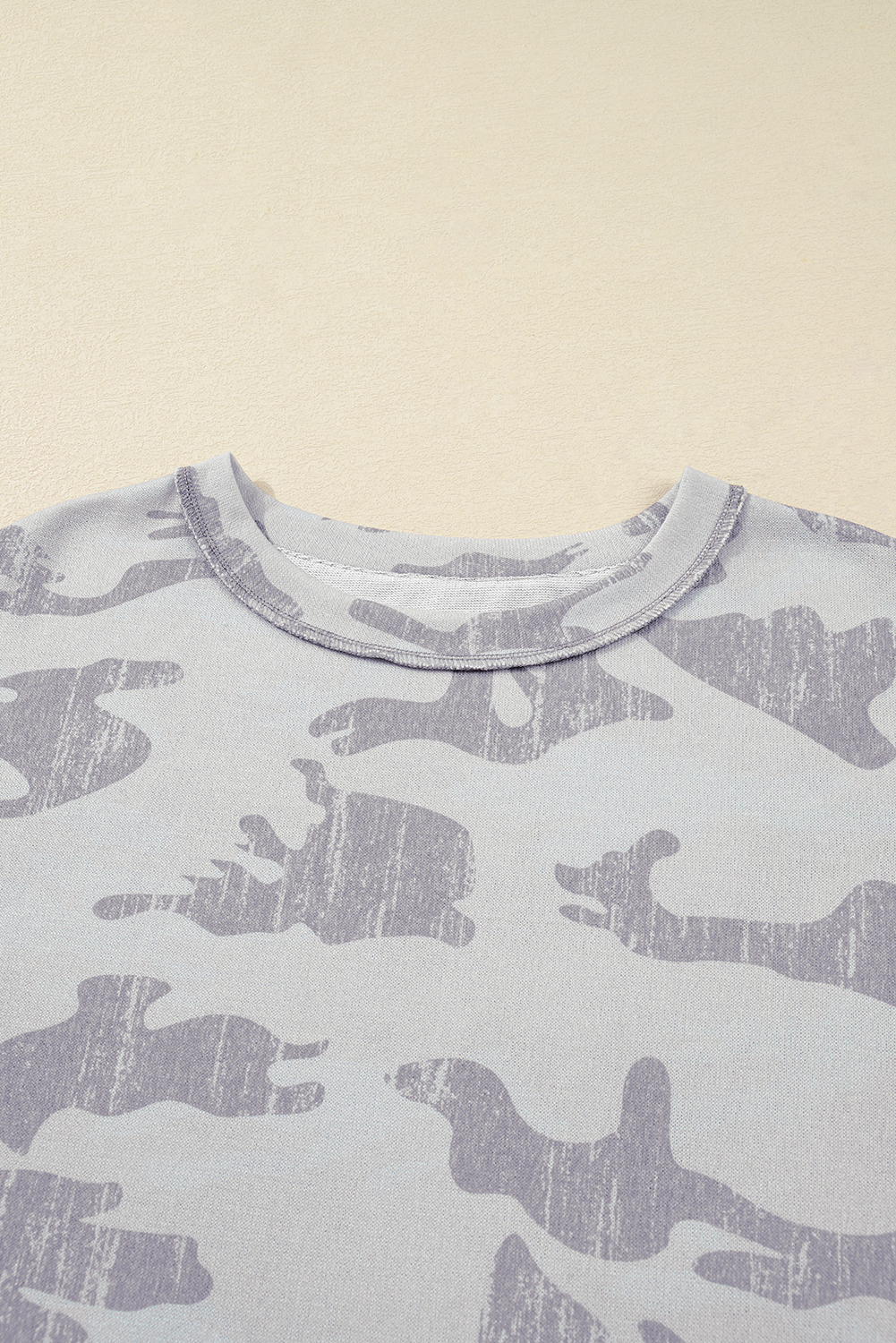 Plus Size Multicolour Camouflage Print  Round Neck  Sweatshirt