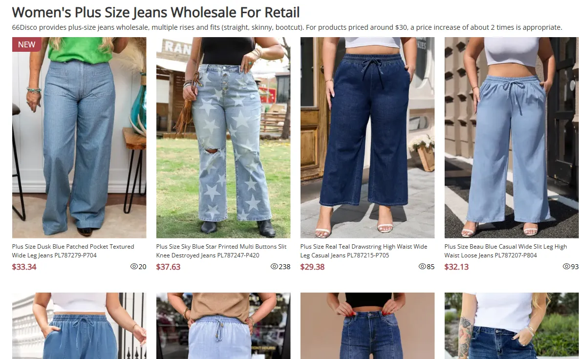 Women's Plus Size Jeans Wholesale For Retail