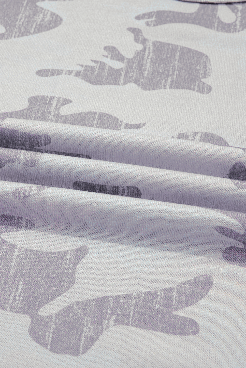 Plus Size Multicolour Camouflage Print  Round Neck  Sweatshirt