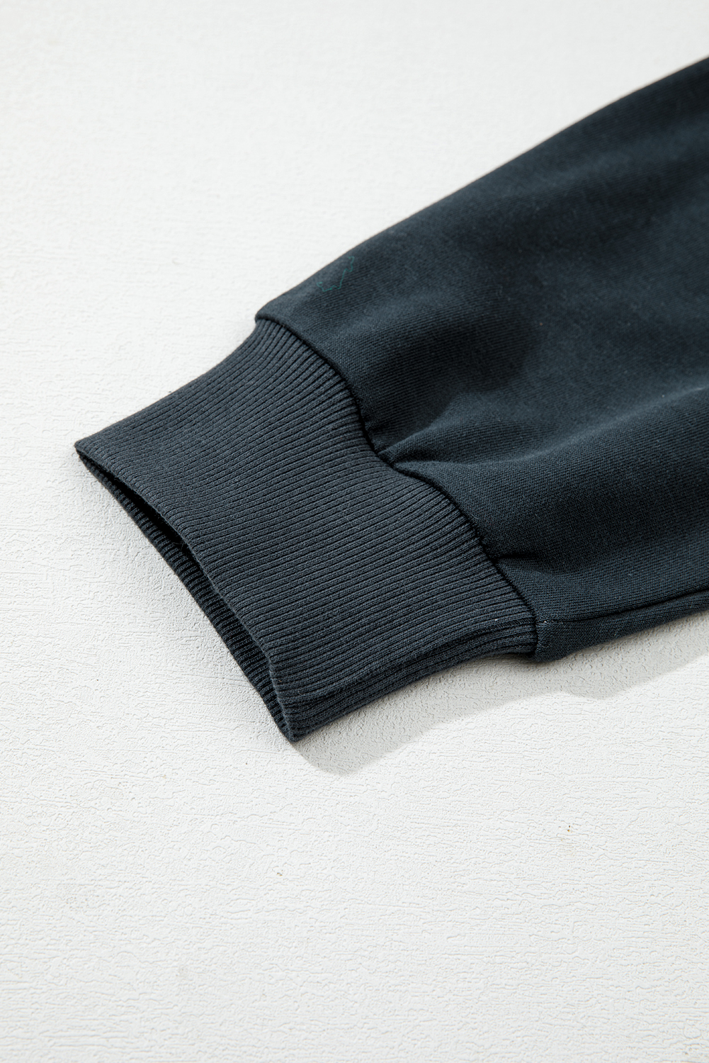 Plus Size Black Studded Decor Ribbed Edge Mineral Wash  Jumper