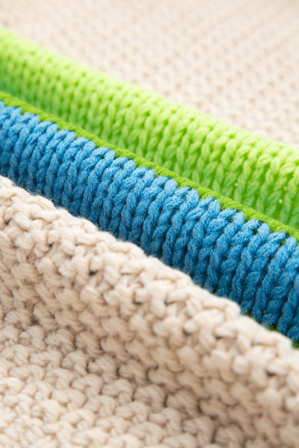 Plus Size Parchment Color Block Crochet Open Front  Cardigan