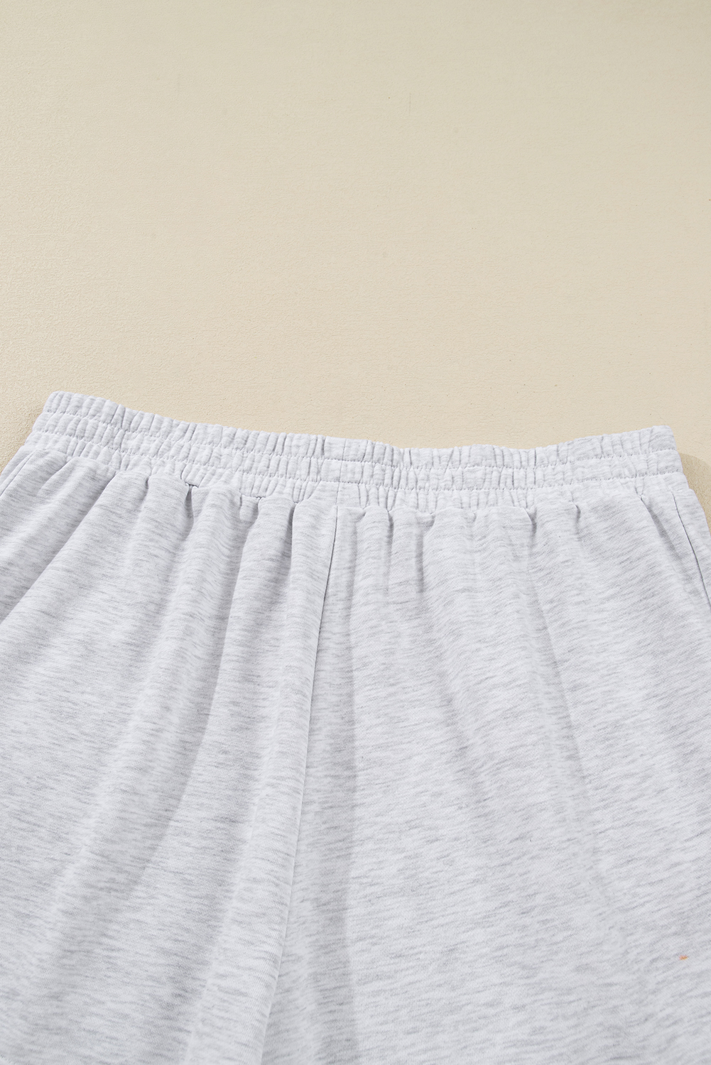 Light Grey Girly Bow Embroidered Puff Sleeve Pullover Loose Shorts Plus 2pcs Outfit