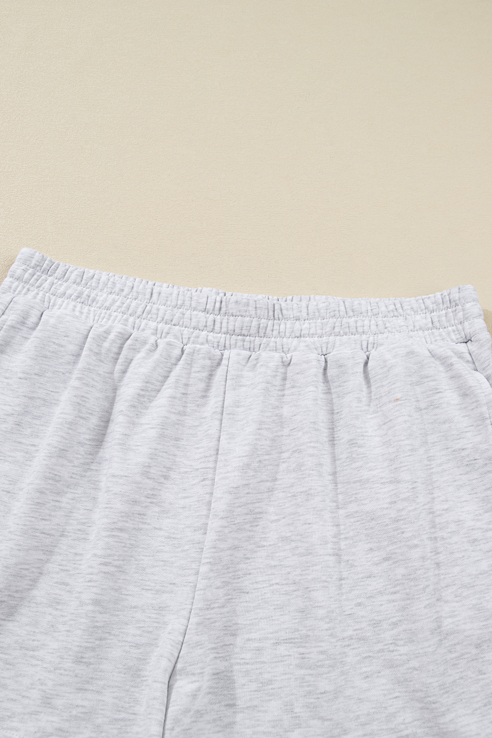 Light Grey Girly Bow Embroidered Puff Sleeve Pullover Loose Shorts Plus 2pcs Outfit